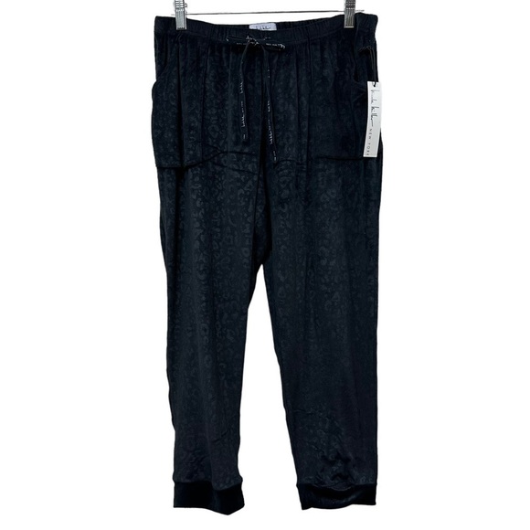 Nicole Miller Velvety Velour Black Jogger Pants, M - Picture 1 of 7